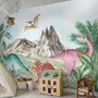 Cute Colorful World of the Dinosaurs Wallpaper Mural