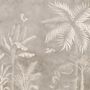 Monochrome Brown Nostalgic Rainforest Wallpaper Mural
