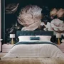 Dark Floral Peony Bouquet Wallpaper Mural