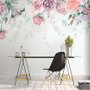 Papier peint fleurs de pivoine vintage