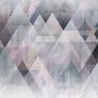 Papier peint panoramique aquarelle géométrique à motif triangulaire
