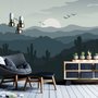 Monochrome Desert Landscape Wallpaper Mural