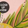 Papier peint panoramique aquarelle colorée, été, feuilles tropicales