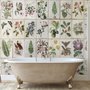 Vintage Floral Ceramic Art Wallpaper Mural