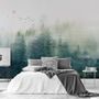 Misty Forest and Sunrise Wallpaper Mural