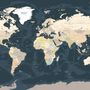 Navy Blue Political World Map Wallpaper Mural