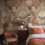 Vintage Terracotta Tropical Flowers and Leaves Wallpaper Mural