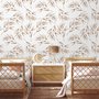 Papier peint motif feuilles olivier vert aquarelle