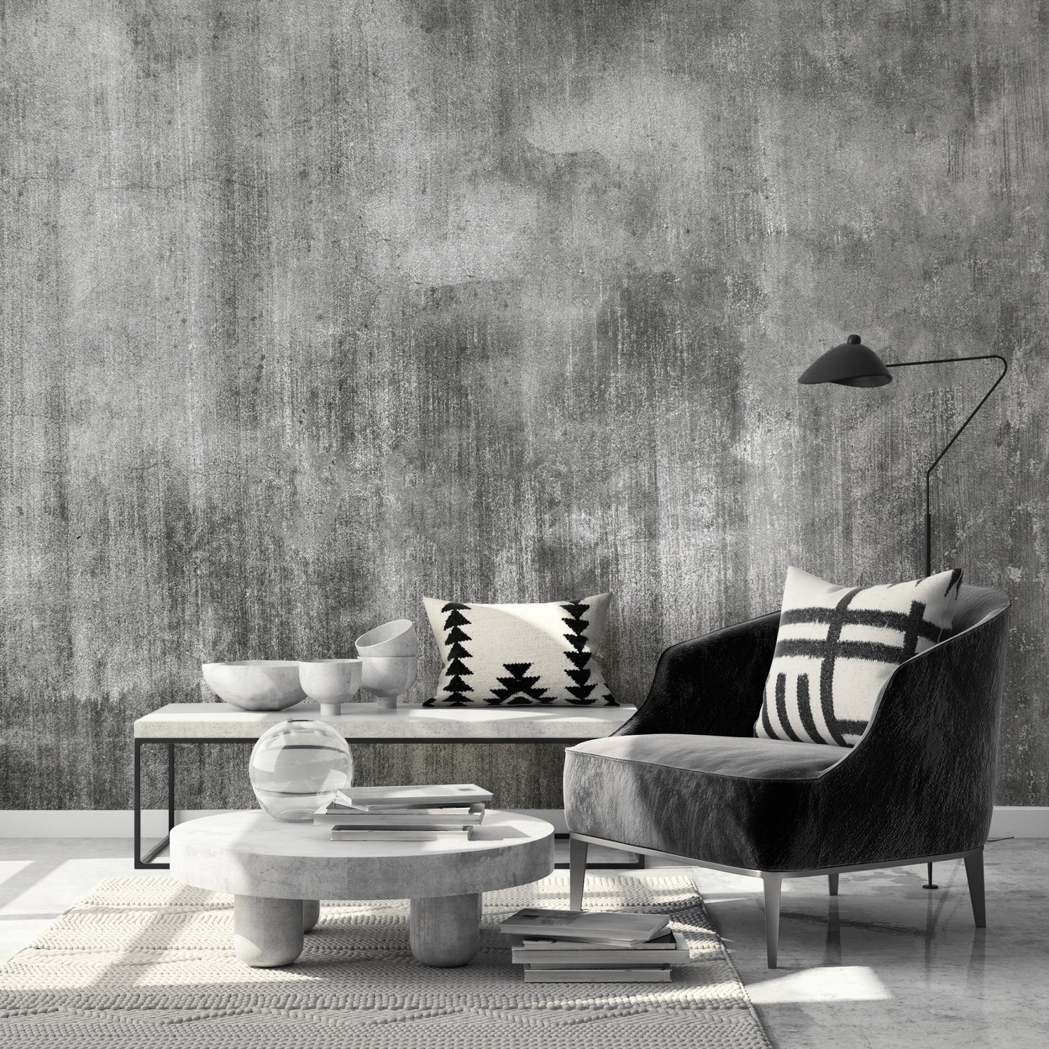 Dark Grunge Pattern Wallpaper Mural - Peel and Stick