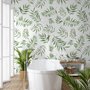 Papier peint motif feuilles palmier vert aquarelle