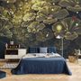 Dark Floral of Yellow Light Wallpaper Mural
