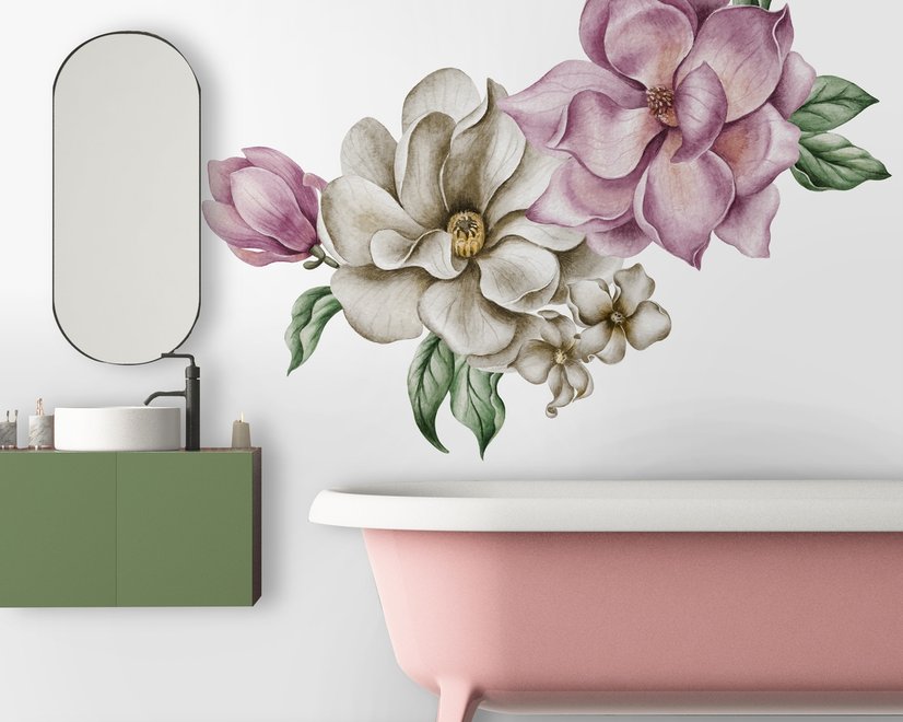 Large Garden Flowers Wall Sticker Decal