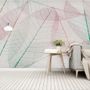 Pink Leaf Veins Wallpaper Mural