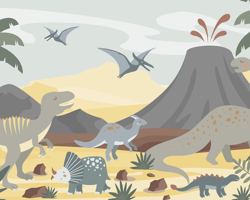 Kids Soft Dinosaurs Wallpaper Mural