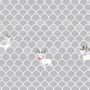 Kids Gray Fishscale Pattern and White Deer Wallpaper Mural