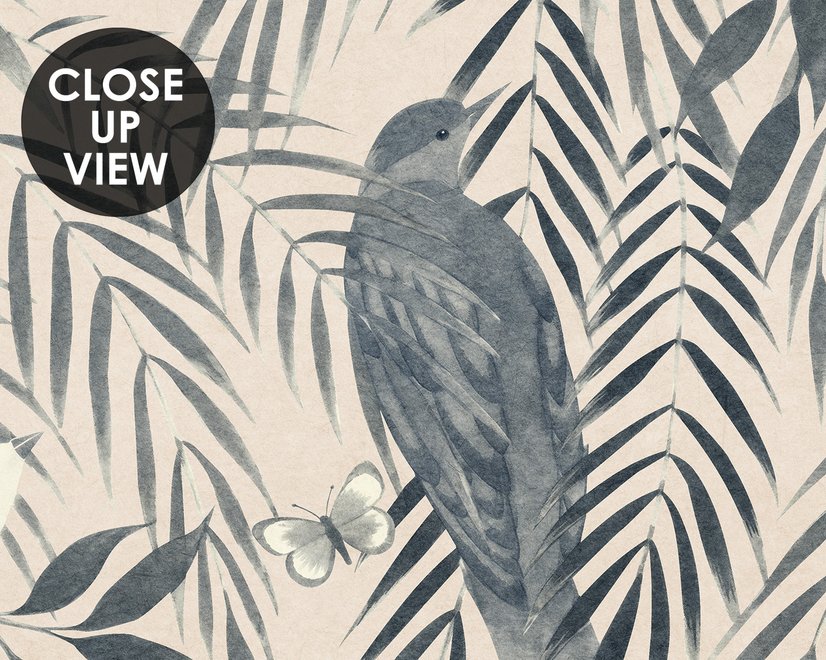 Watercolor Tropical Bird Garden Wallpaper Mural