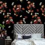  Papier peint panoramique floral rouge chinois 