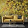 Watercolor Yellow Tree Landscape Wallpaper Mural