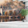 Sunset in Mountain Forest Nature Wallpaper Mural