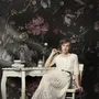 Dutch Flower Peony with Tulips Dark Floral Wallpaper Mural