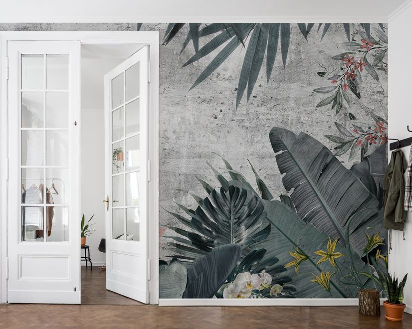 Old Tropical Leaf Wallpaper Mural