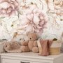 Papier peint panoramique de la chambre d'enfant Pastel Pivoine Aquarelle Floral Pour Filles