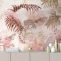 Pink Leaf and Blossom Wallpaper Mural