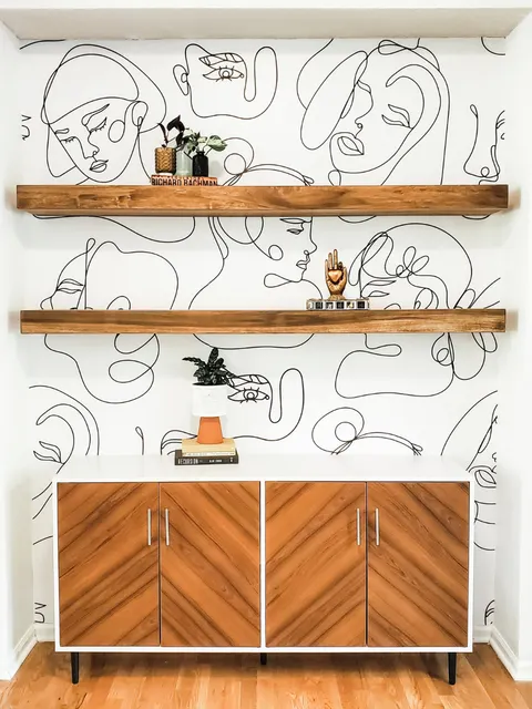 Elegant Abstract Faces Wallpaper Mural
