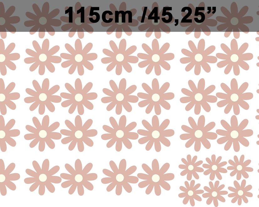 Small Cute Daisy Flowers for Kids Room Wall Decal Sticker