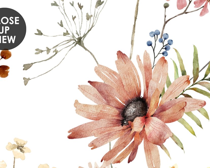 Aquarell Sanfte Wildblumen Fototapete
