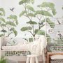 Kids Tropical Forest with Cute Rabbits Wallpaper Mural