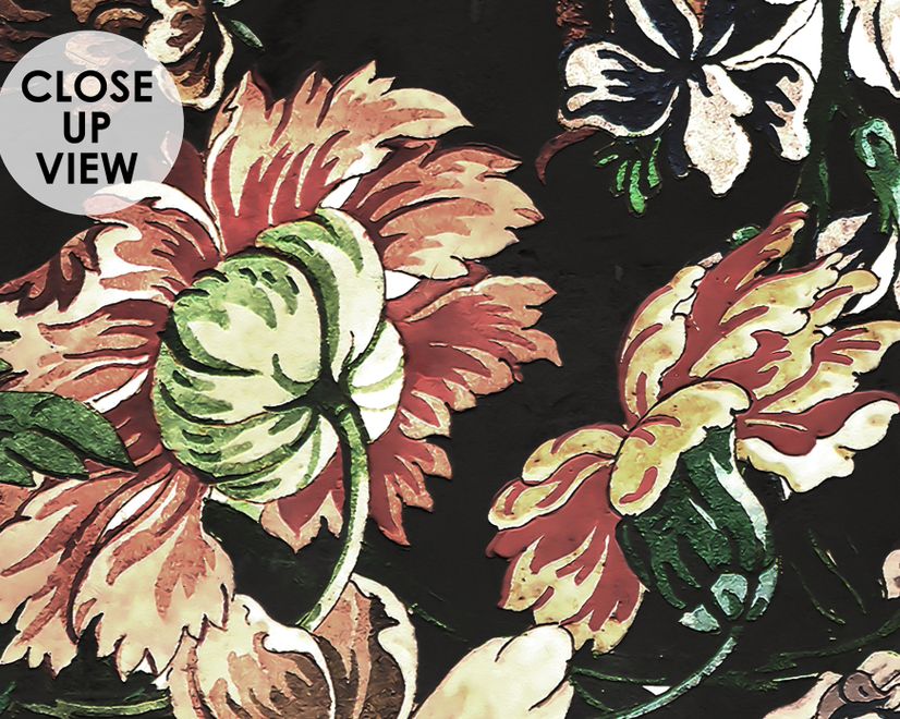 Art Nouveau Dark Floral Wallpaper Mural