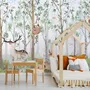 Nursery Cute Animals in the Forest Watercolor Kids Wallpaper Murals