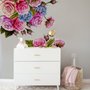 3D Floral Pink Orange Blue Rose Floral Bouqets Wall Decal Sticker