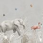 Tropical Animals with Leafs Wallpaper Mural For Children