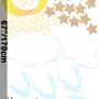 White Cloud and Stars Wall Decal Sticker