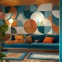 Retro Abstract Geometric Shapes Wallpaper Mural