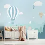 Hot Air Balloon and Blue City Landscape Wallpaper Mural