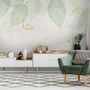 Leaf Veins with Little Forest Pattern Wallpaper Mural