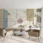 Papier peint art formes géométriques douces