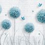 Dandelion Floral and Butterfly Wallpaper Mural
