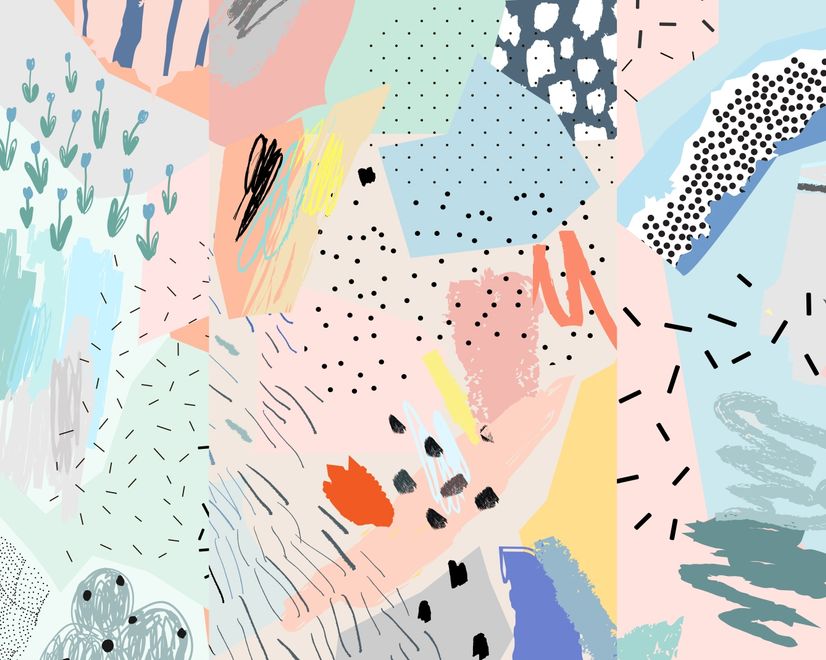 Colorful Abstract Geometric Kids Art Wallpaper Mural