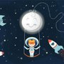 Astronautenmädchen im Raumschiff Fototapete