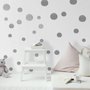 Silberne Polka Dots Wandtattoo