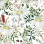 Papier peint Bouquet de fleurs avec marguerite et feuilles vertes