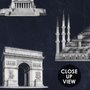 Vintage World Architecture Sketch Wallpaper Mural