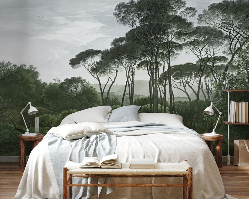 Tropical Forest and Horned Deer Wallpaper Mural