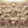 3D Embossed Look Cement Religious Sculpture Wallpaper Mural