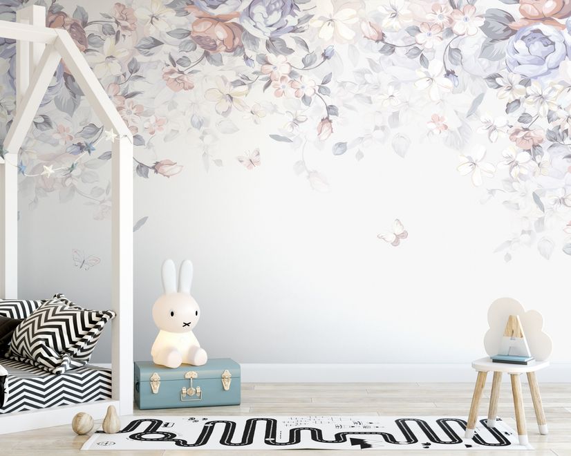 Vintage Floral Art Wallpaper Mural
