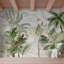 Green Tropical Forest with Parrot Wallpaper Mural